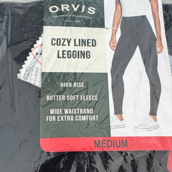 Orvis Black Fleece-Lined Leggings, Medium, NWT - Picture 3 of 3